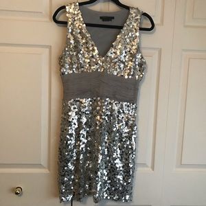 BCBG Silver Sequin Dress